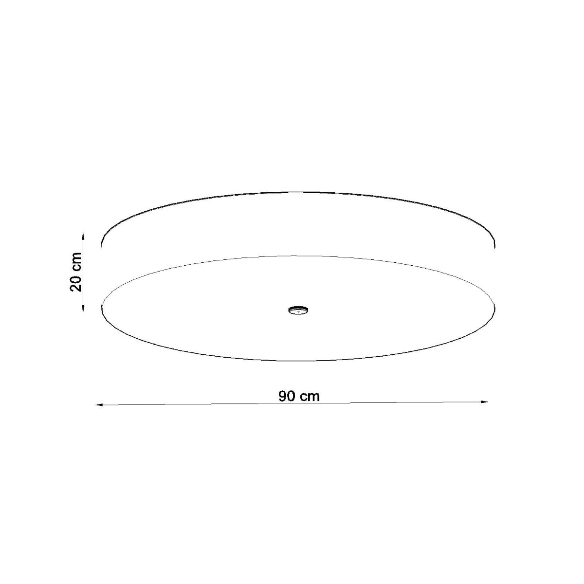 Plafonnier Cercle Plein 90 noir