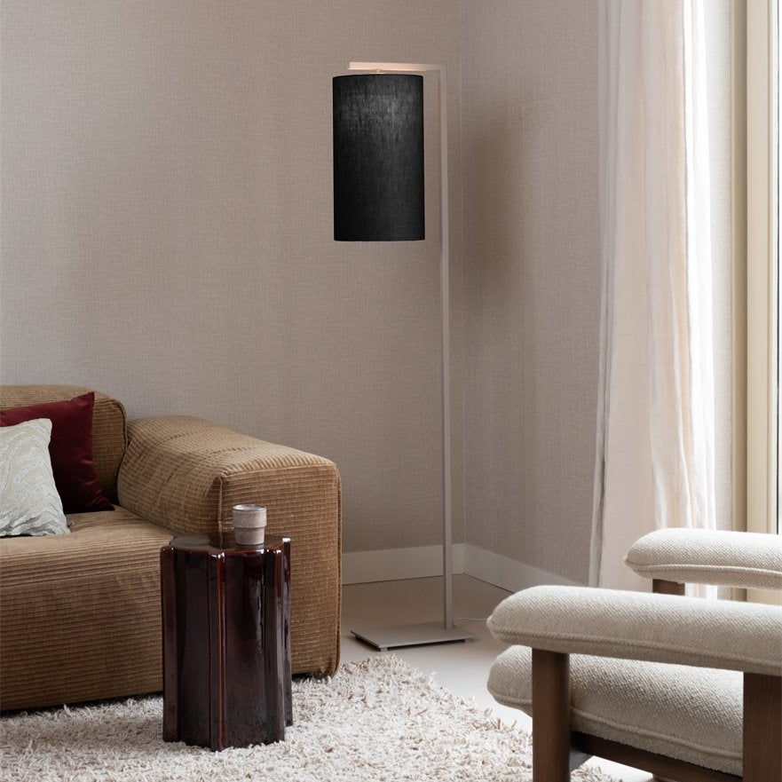 Lampadaire Boston Beige Sable et Abat-Jour Noir