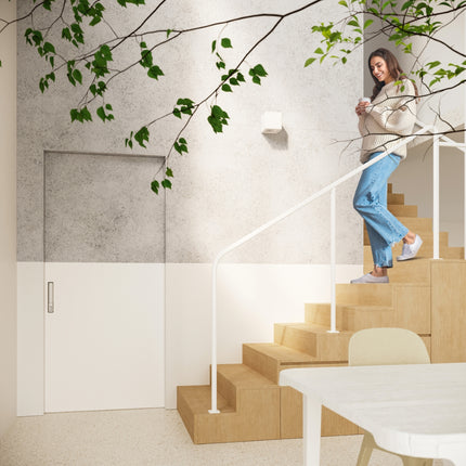 Lámpara de pared de cubo de cerámica redondeada