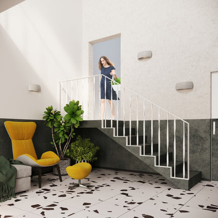 Aplique de pared de cerámica gris con forma de concha