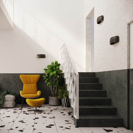 Aplique de pared con concha de cerámica negra