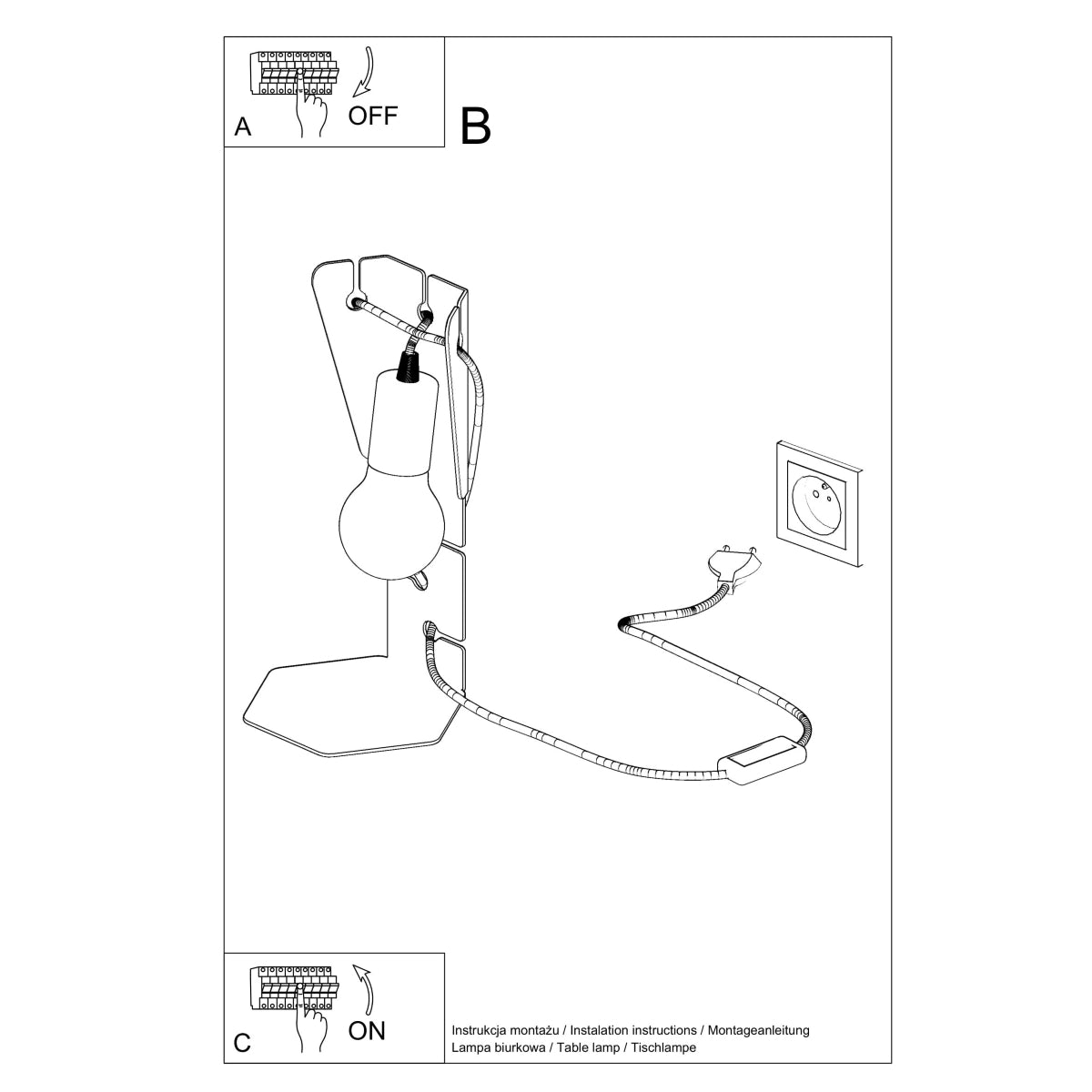Lampe de table Arby en Acier blanc