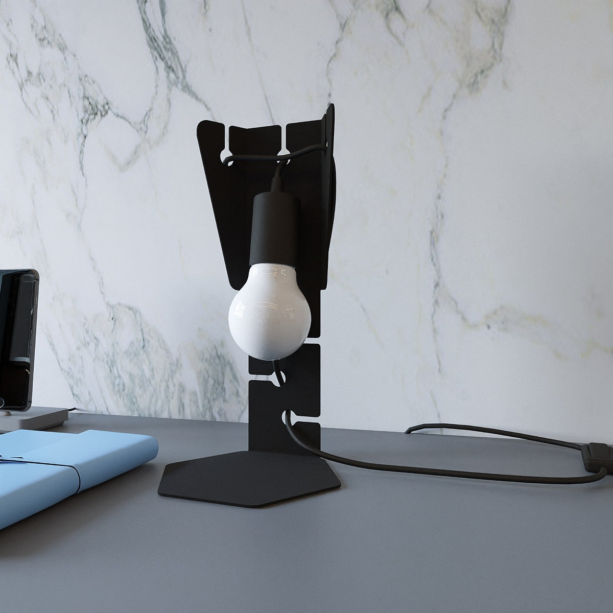Lampe de table Arby en Acier noir