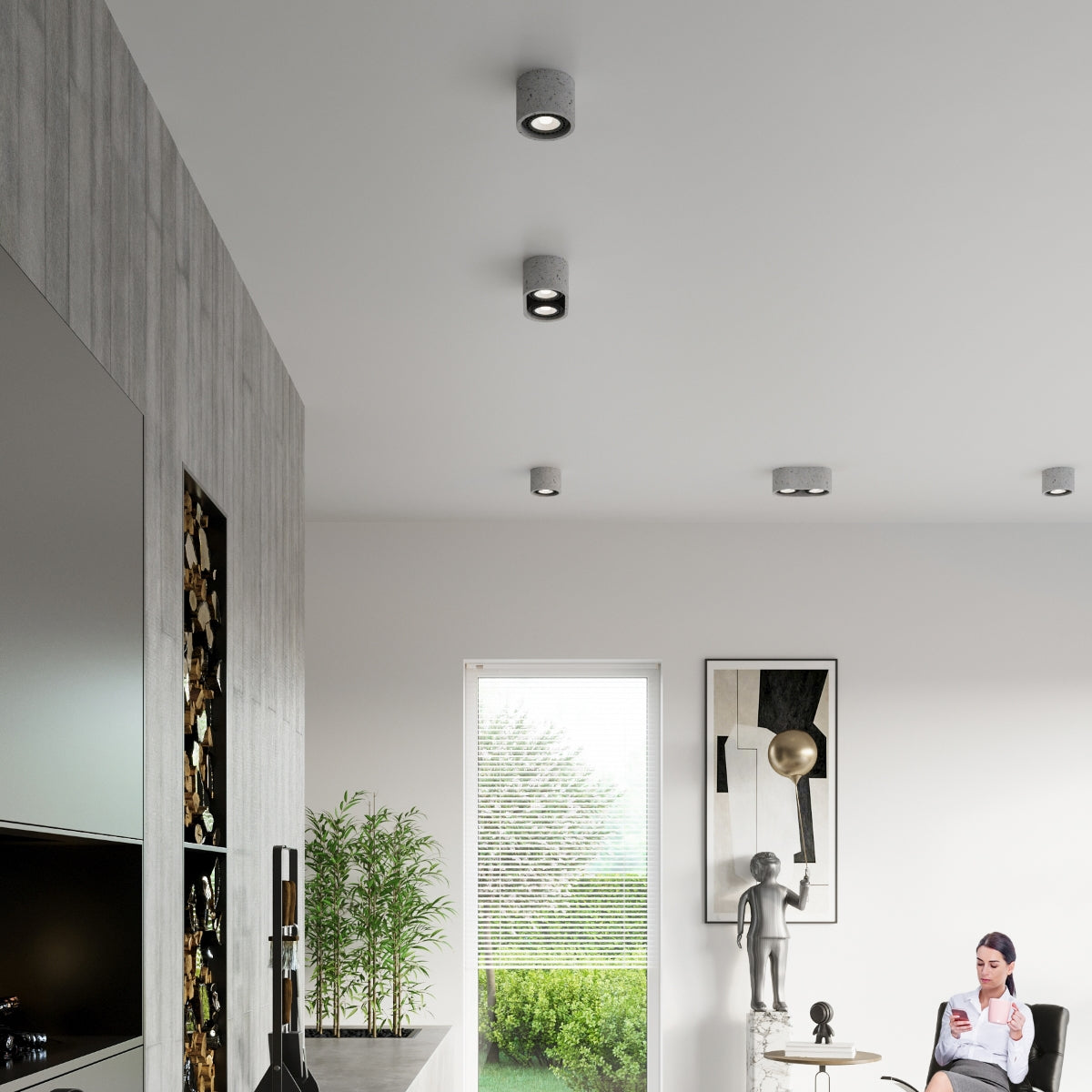Plafonnier Moderne Basic 2 béton