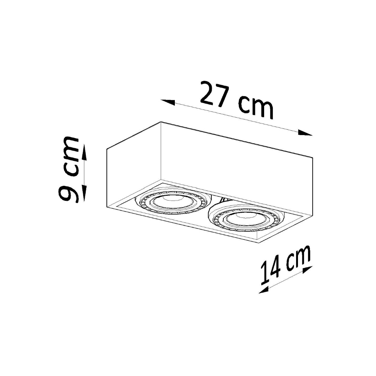 Modern Square Ceiling Light 2 Concrete