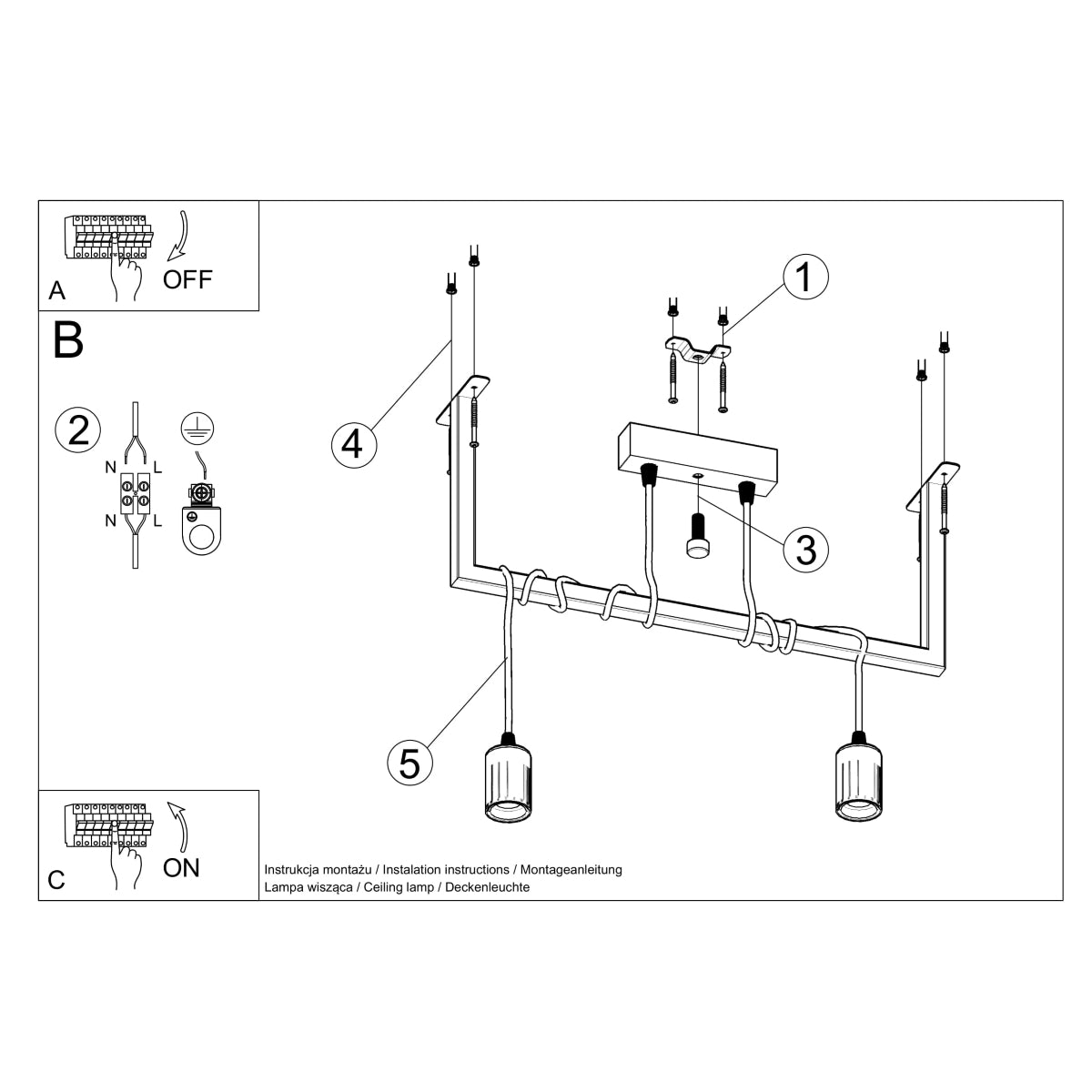 Lustre Entrelacs 2 noir