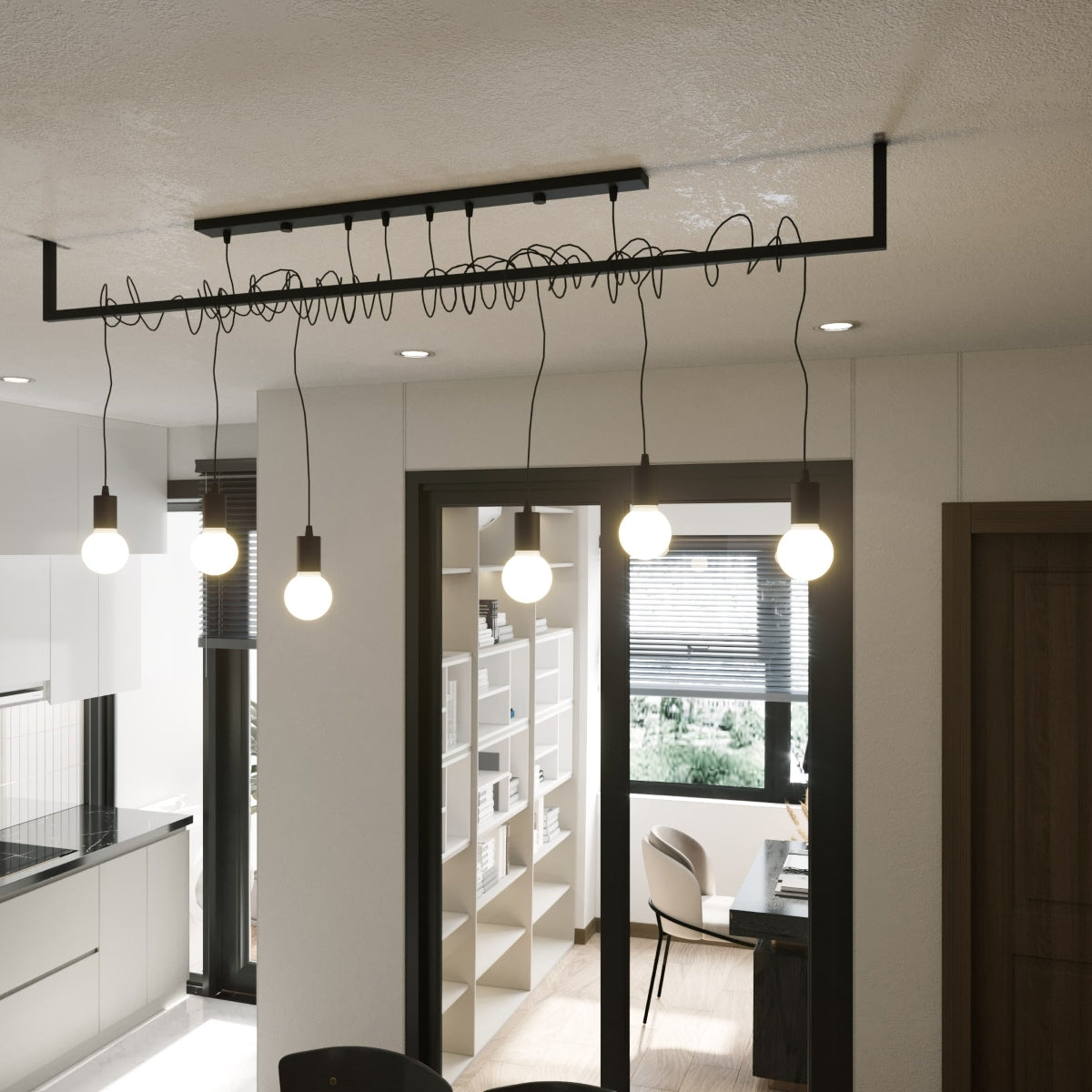 Lustre Entrelacs 2 noir