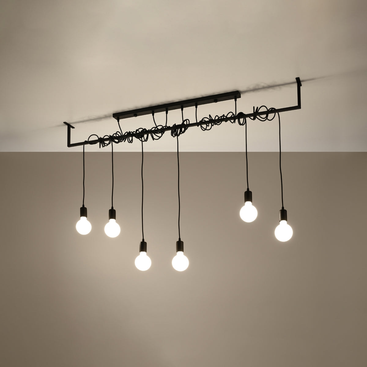 Lustre Entrelacs 6 noir