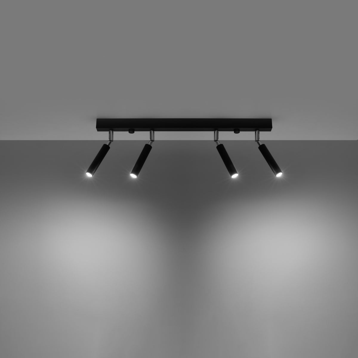 Plafonnier Acier Réglable Minimaliste 4 noir