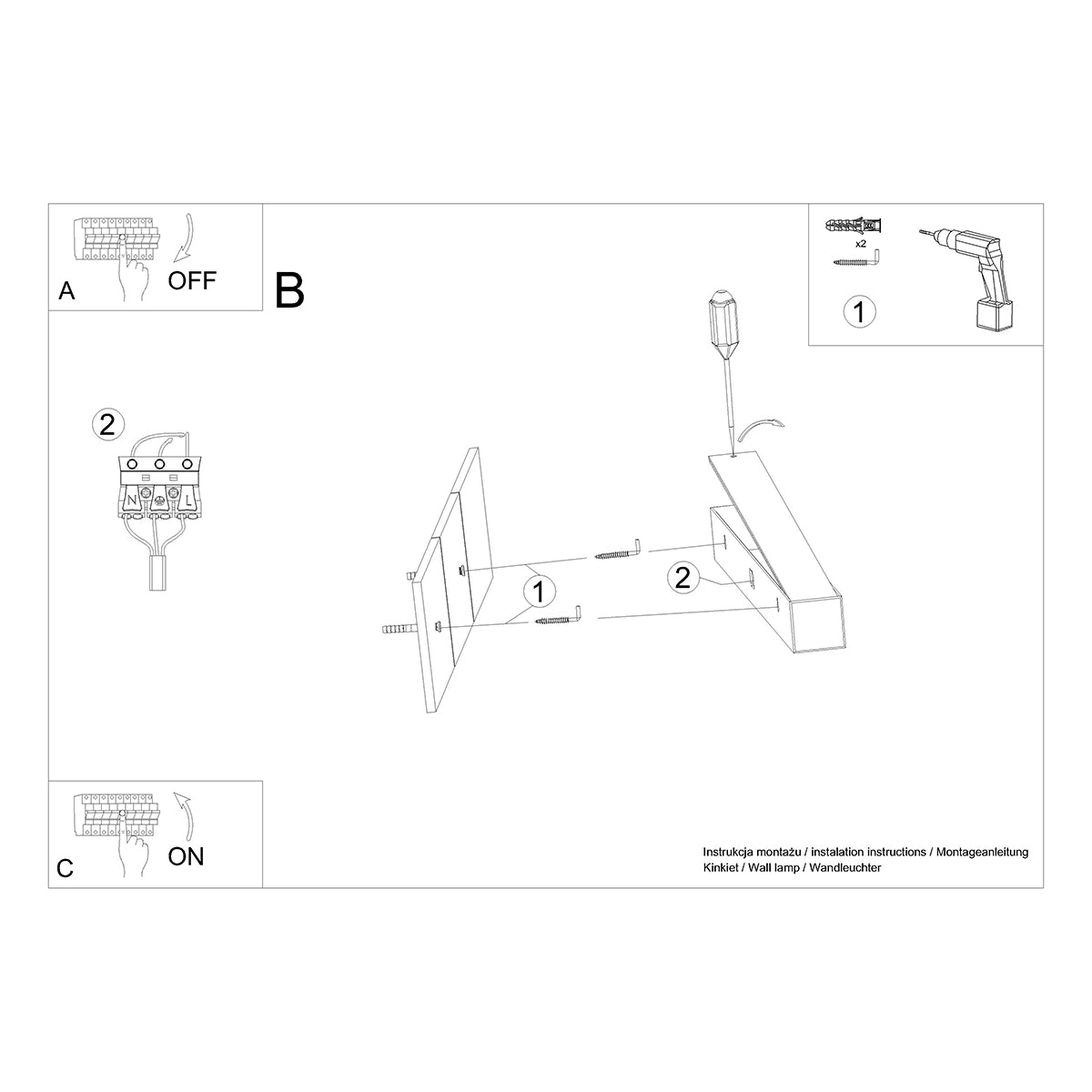 Applique Barre Moderne 150 gris