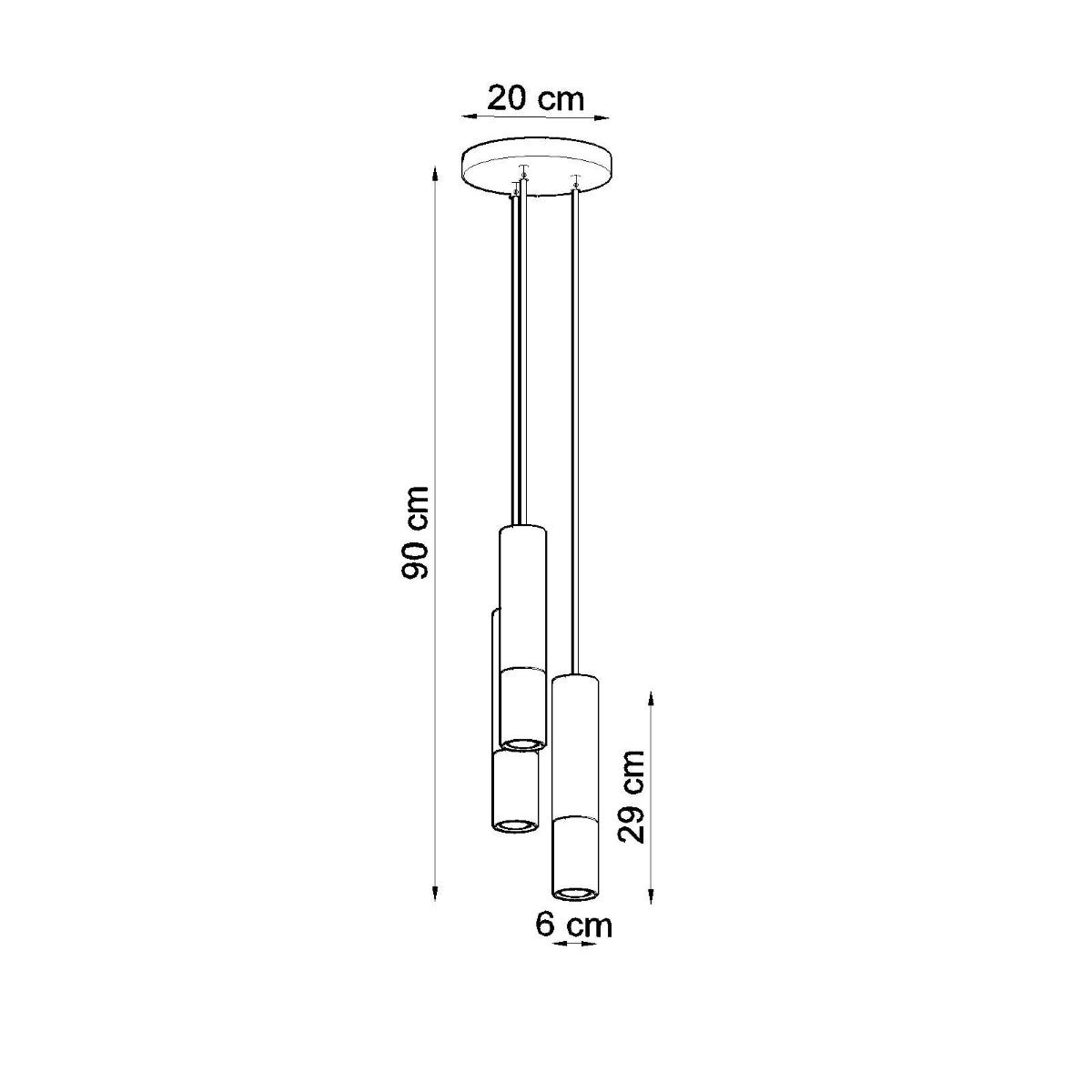 Lampe suspendue Duo Metallic 3P noir/chrome