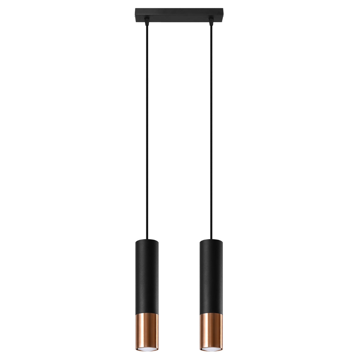 Lampe suspendue Duo Metallic 2 noir/cuivre