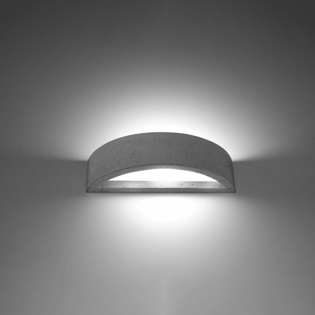 Grey Semi-Circle Concrete Wall Light