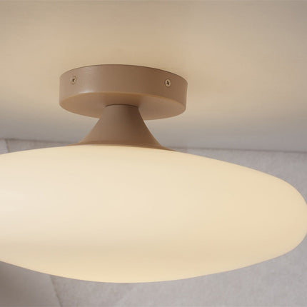 Lámpara de techo Sapporo de cristal blanco arena L