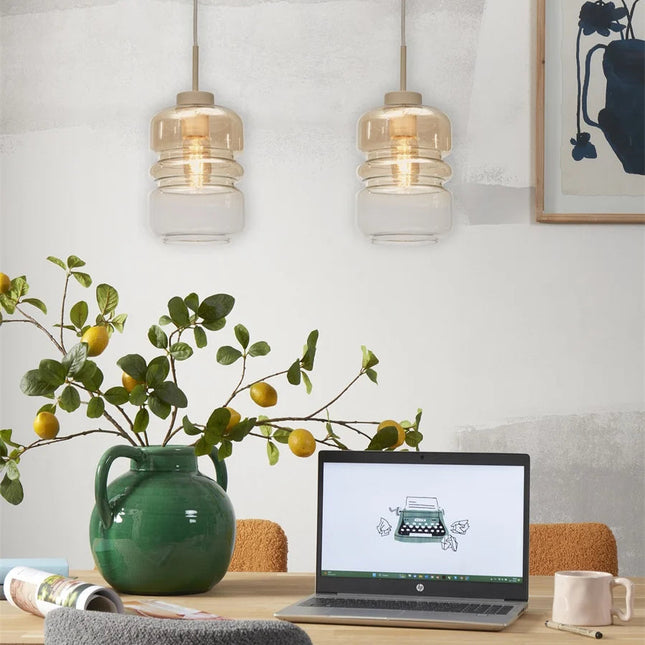 Verona Pendelleuchte Bernstein Glas Farbverlauf Ø15 cm