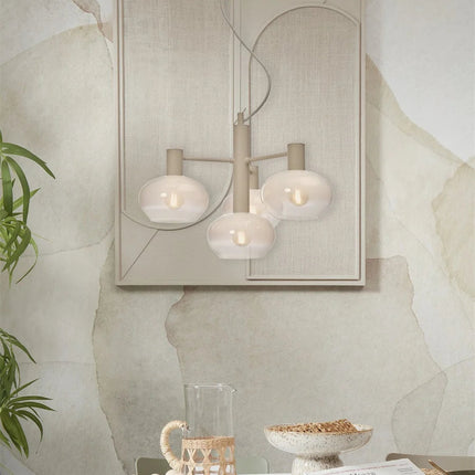 Suspension Bologna 4 Bras Verre Dégradé Blanc