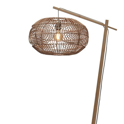 Lámpara de pie de ratán y bambú natural Madeira 176 cm