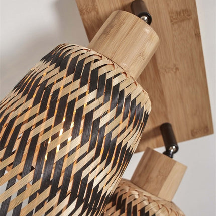 Java Deckenleuchte 2 - Schwarzer und natürlicher Bambusschirm 30 cm