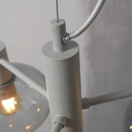 Lámpara colgante Bologna de 4 brazos en cristal degradado gris