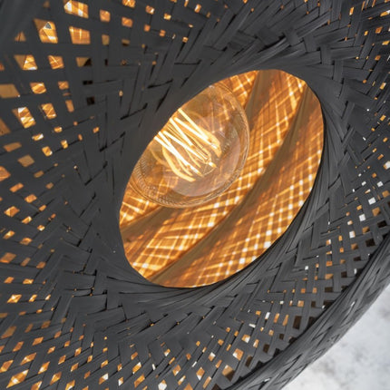 Palawan Bamboo Ceiling Light Black and Natural 60 cm