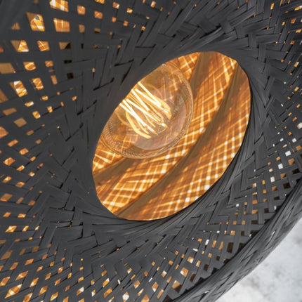 Palawan Bamboo Pendant Light Black and Natural 40 cm