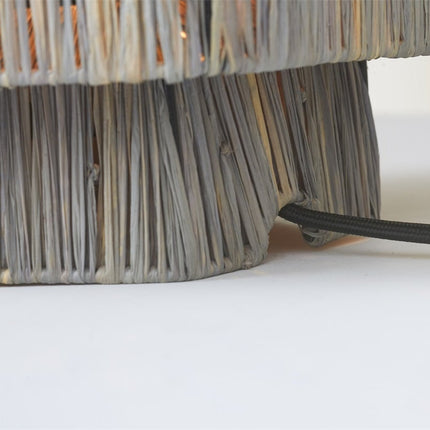 Panama Table Lamp Raffia Grey 28 cm