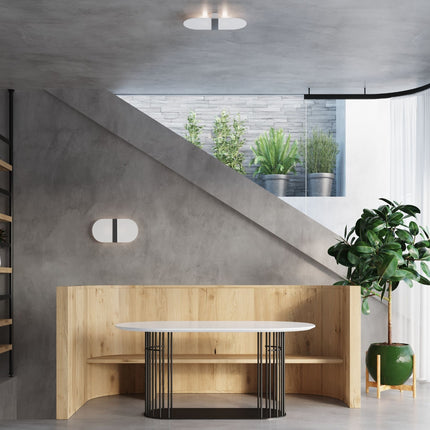 Lámpara de techo de cristal ovalada