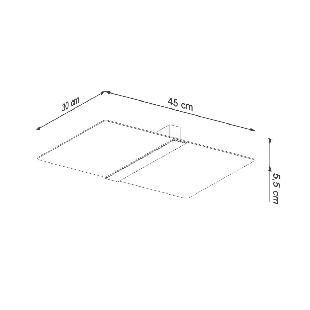 Plafonnier Rectangle en Verre