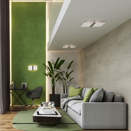 Lámpara de techo de cristal rectangular