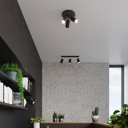 Richtungsdeckenleuchte 3P LED schwarz