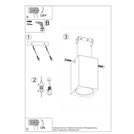 Lámpara de techo Facette Cubic 10 de roble