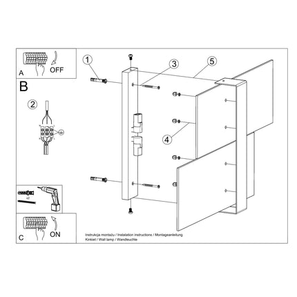 Lámpara de pared de doble placa en cristal blanco
