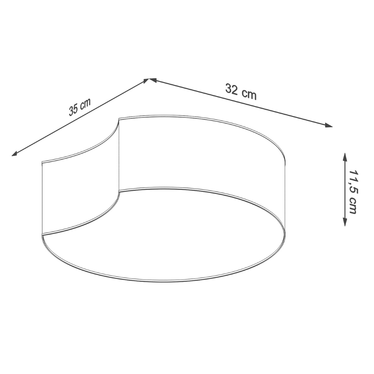 Plafonnier Cercle Courbé 1 blanc
