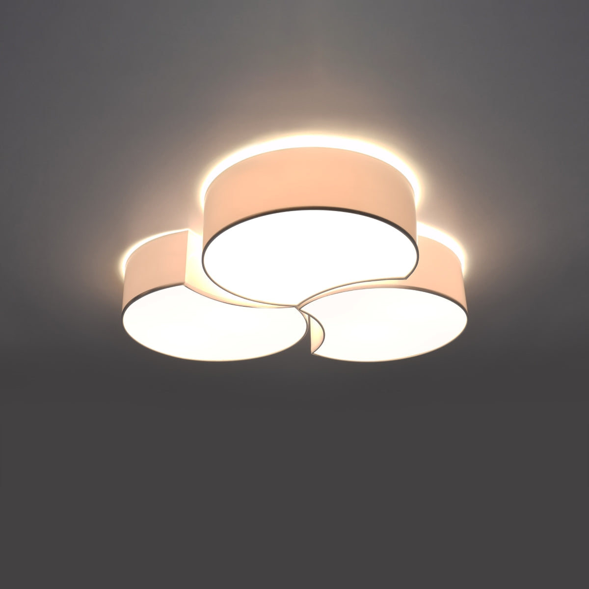 Plafonnier Cercle Courbé 3B blanc