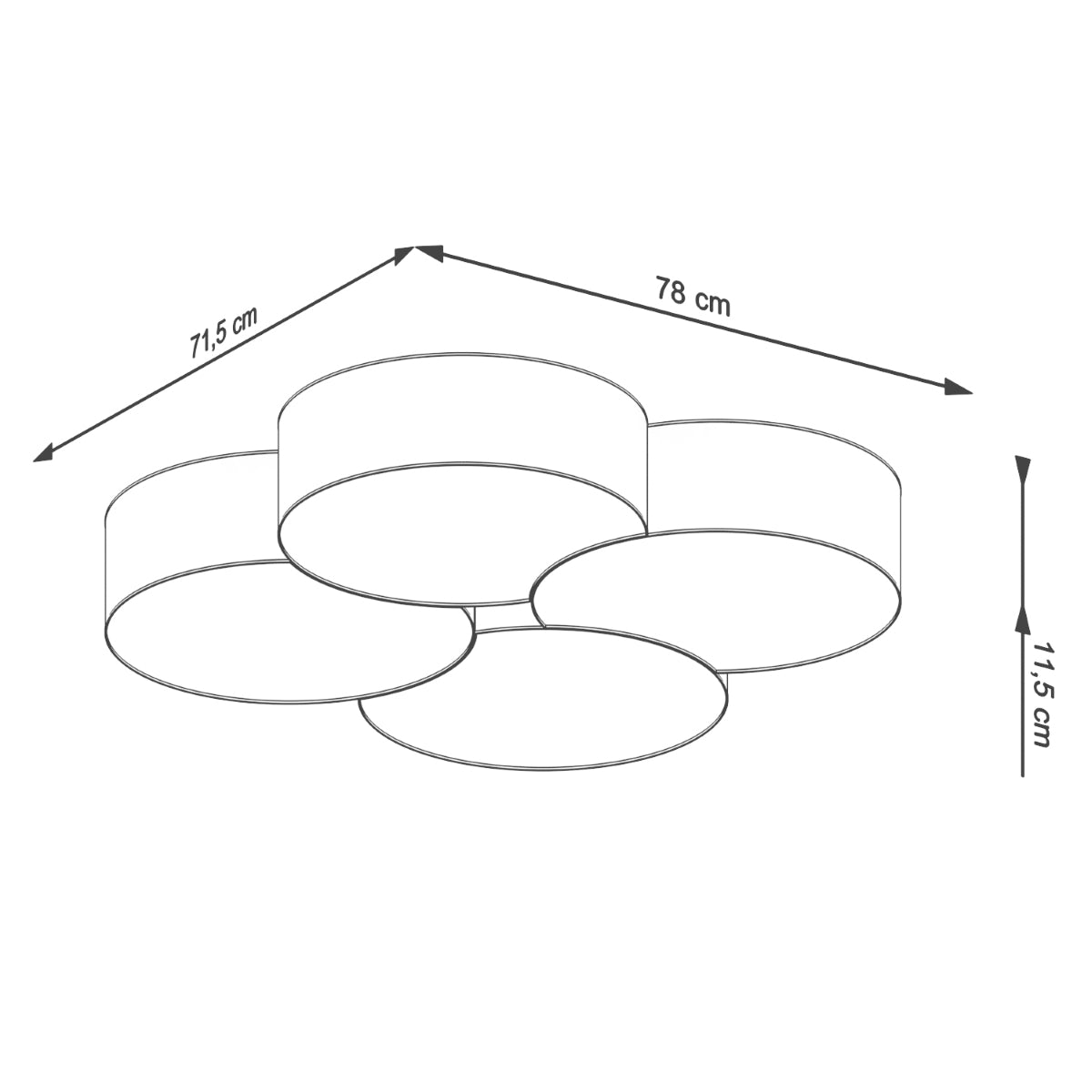 Plafonnier Cercle Courbé 4 blanc