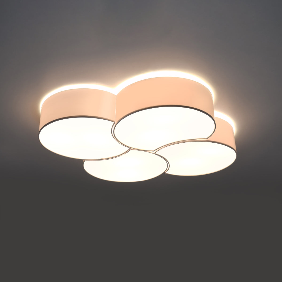 Plafonnier Cercle Courbé 4 blanc