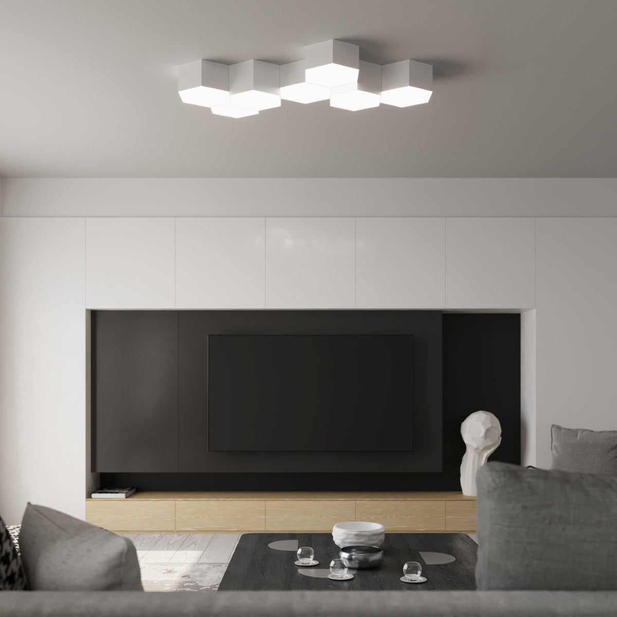 Plafonnier Hexagonal Pure 15 blanc