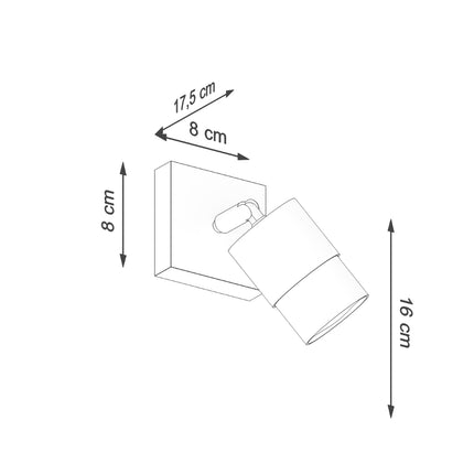 Doppelzylinder-Wandleuchte Schwarz/Chrom