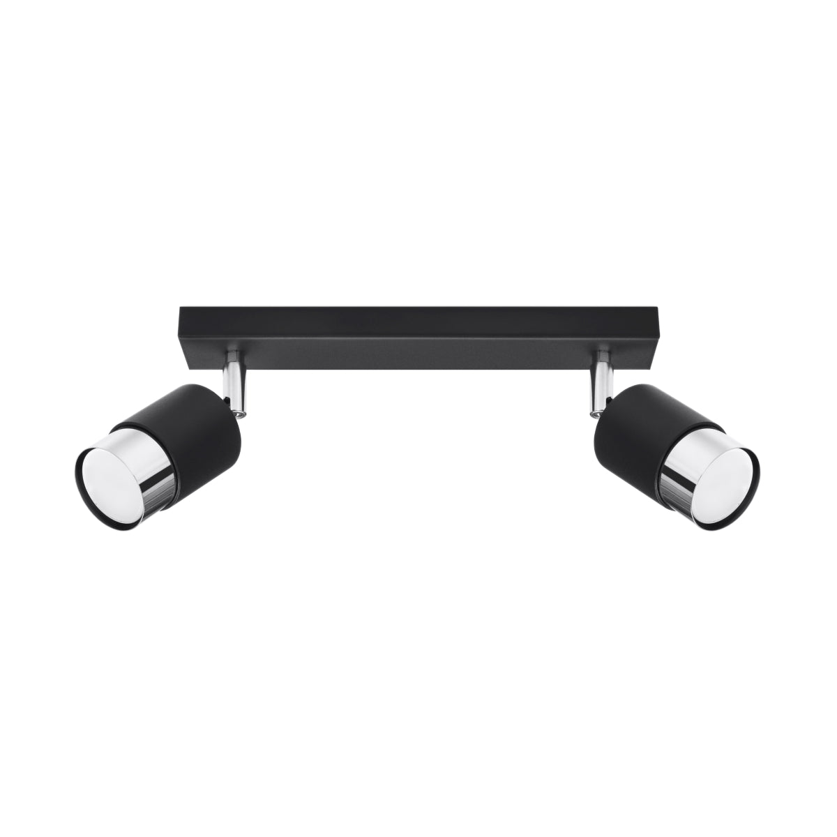 Plafonnier Double Cylindre 2 noir/chrome