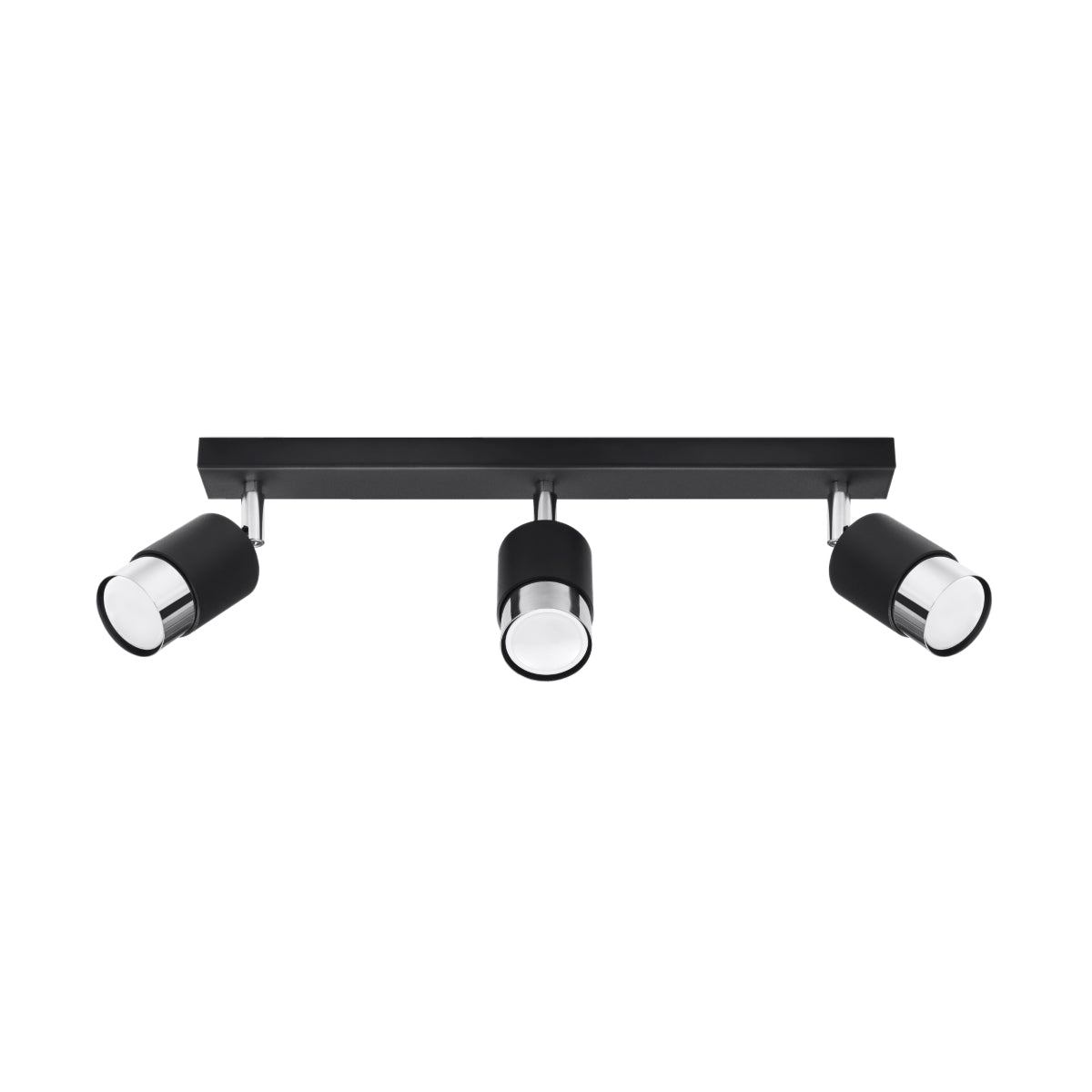 Plafonnier Double Cylindre 3 noir/chrome