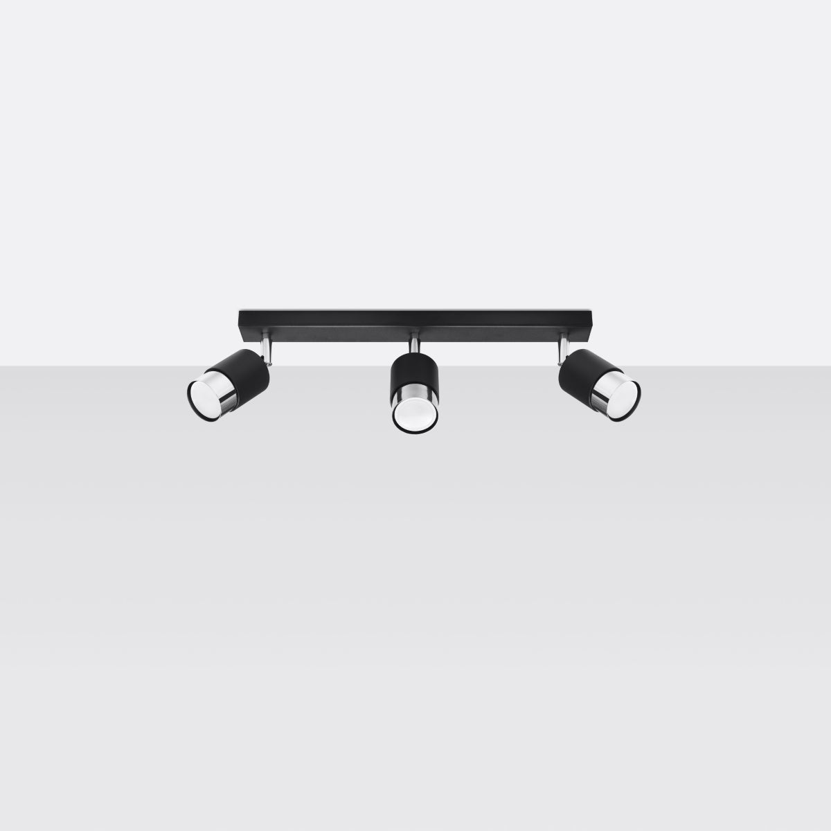 Plafonnier Double Cylindre 3 noir/chrome
