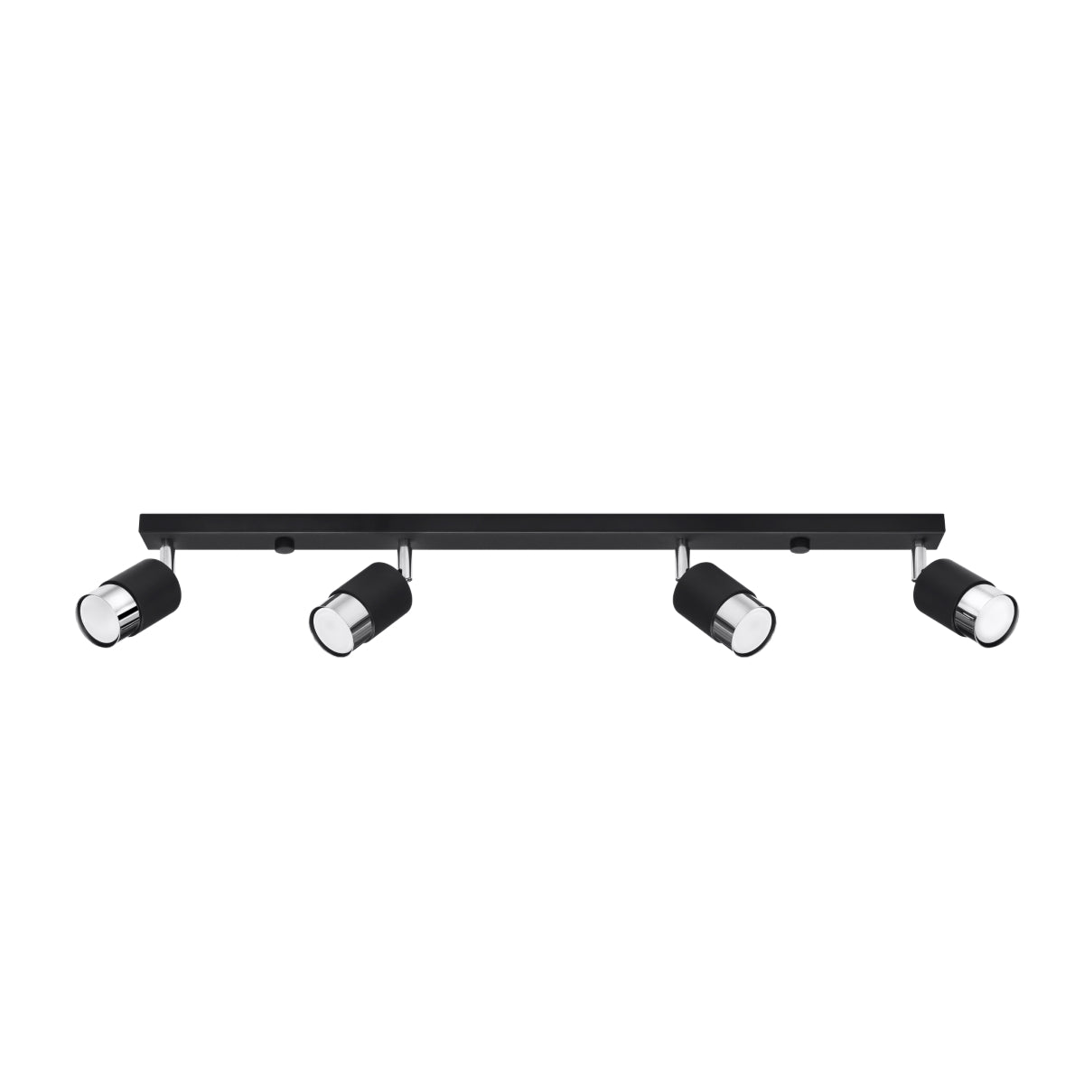 Plafonnier Double Cylindre 4 noir/chrome