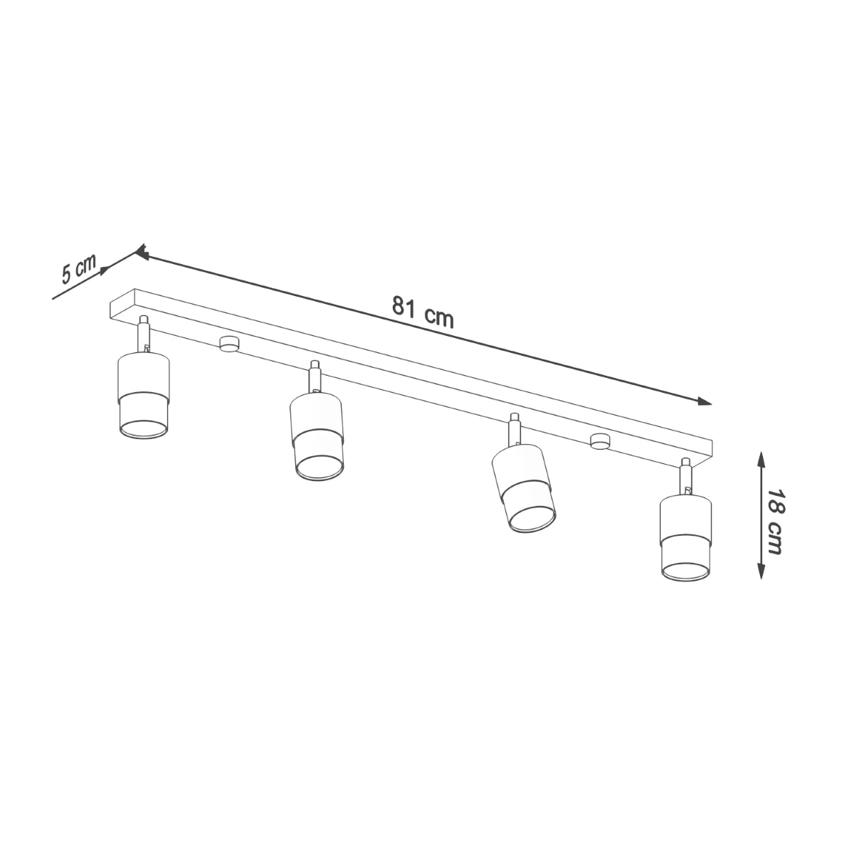 Plafonnier Double Cylindre 4 noir/chrome