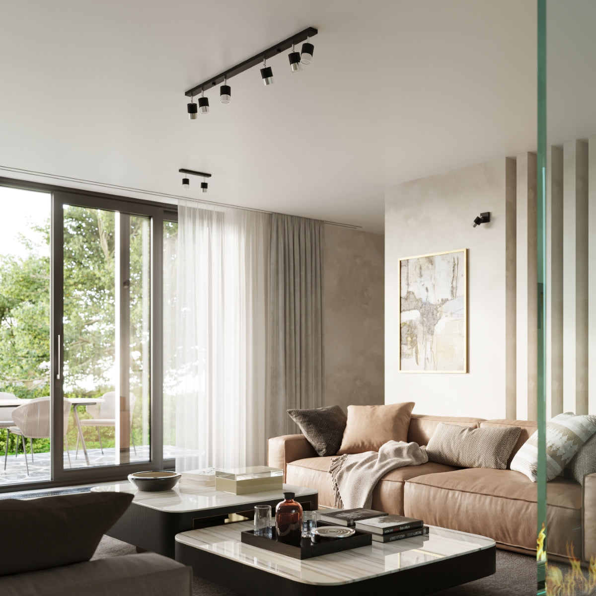 Plafonnier Double Cylindre 4 noir/chrome