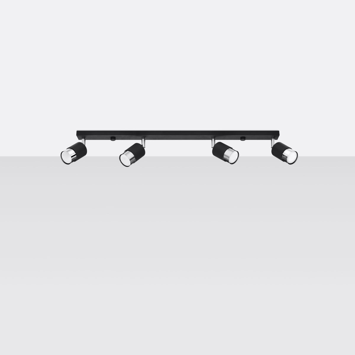 Plafonnier Double Cylindre 4 noir/chrome