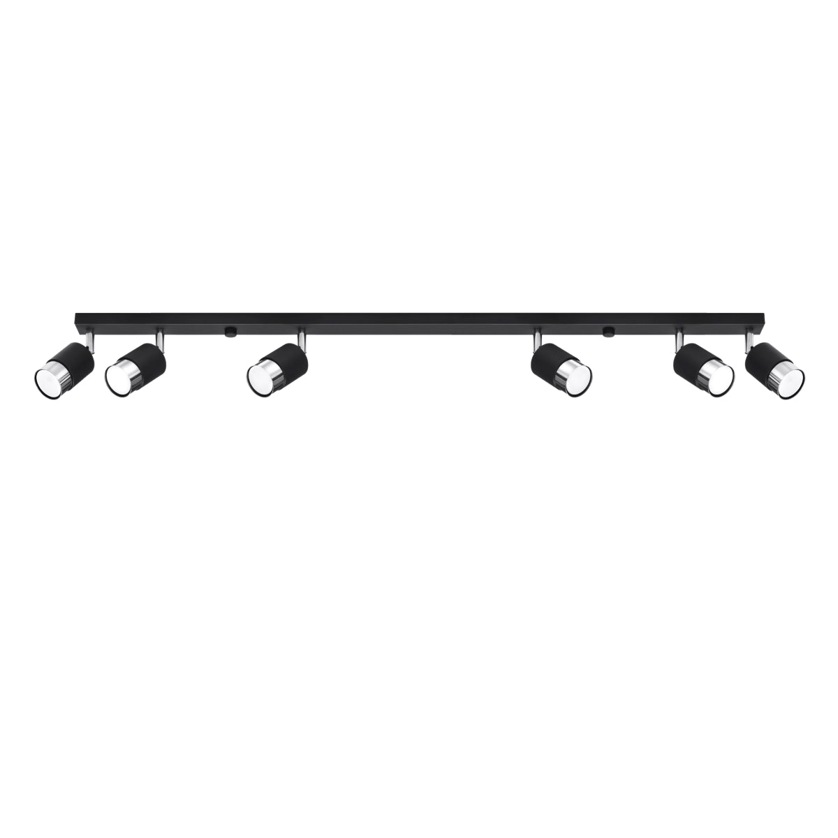 Plafonnier Double Cylindre 6 noir/chrome