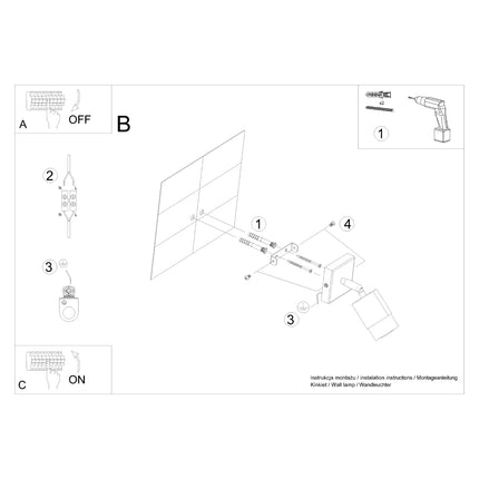 Schwarz/goldene Doppelzylinder-Wandleuchte