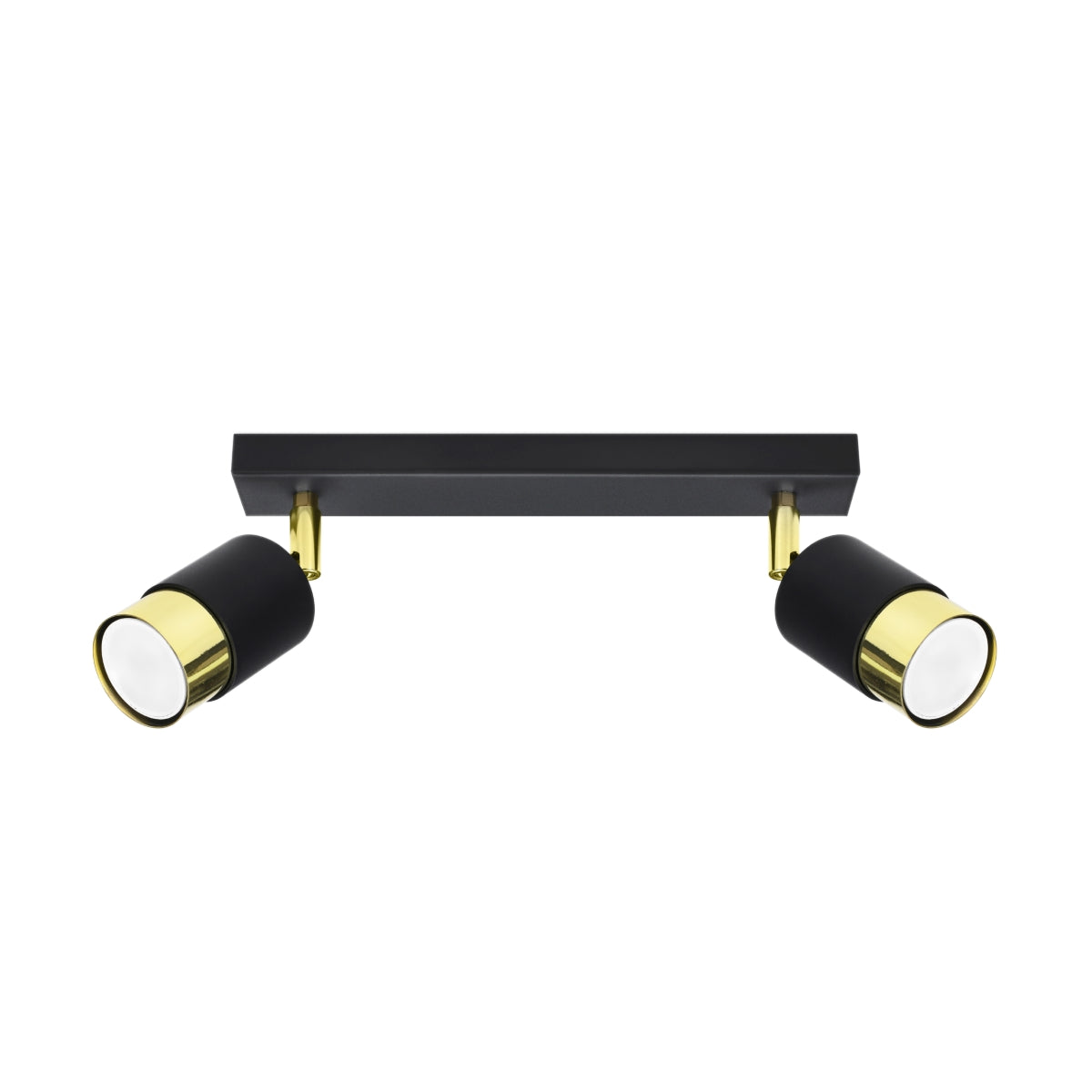 Plafonnier Double Cylindre 2 noir/doré