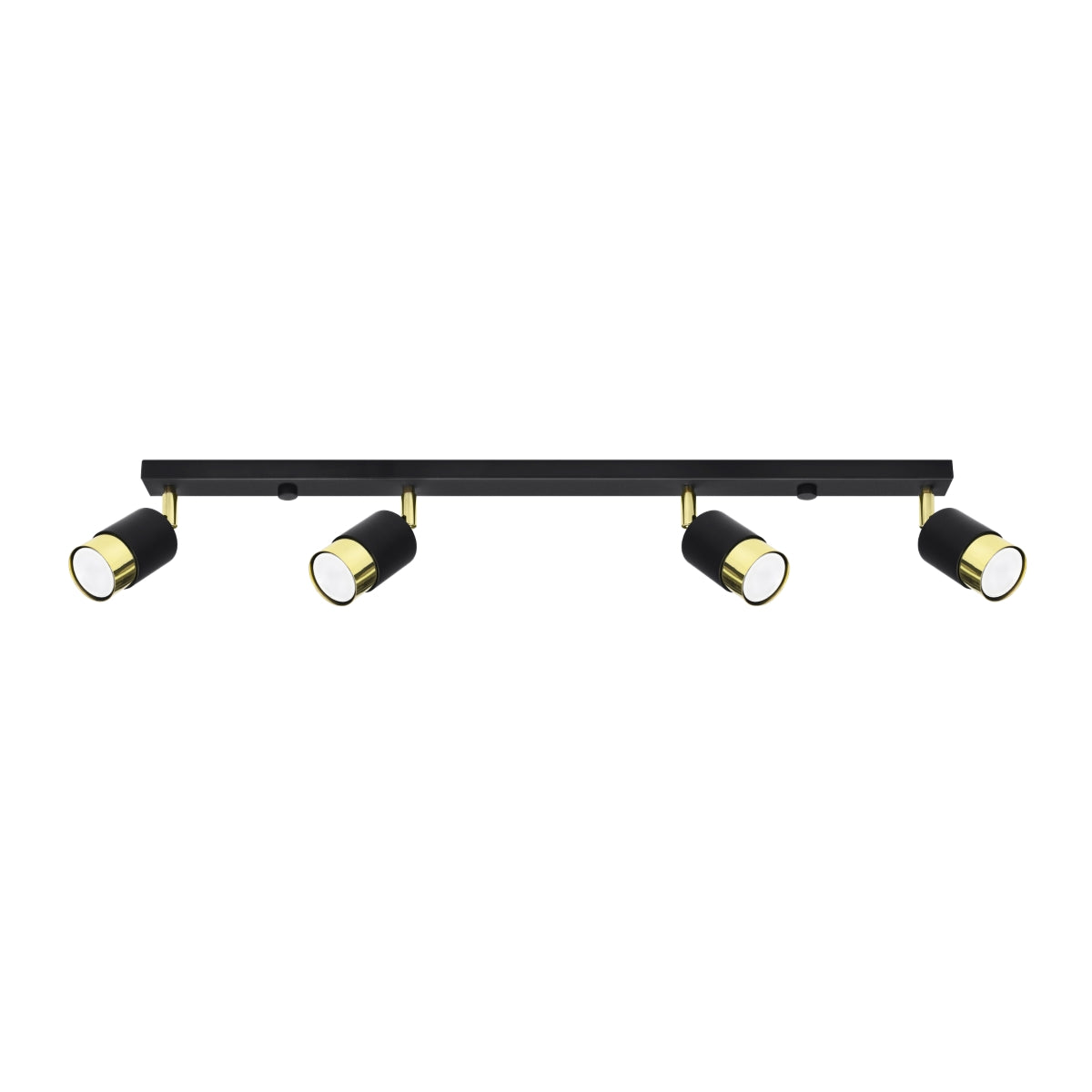 Plafonnier Double Cylindre 4 noir/doré