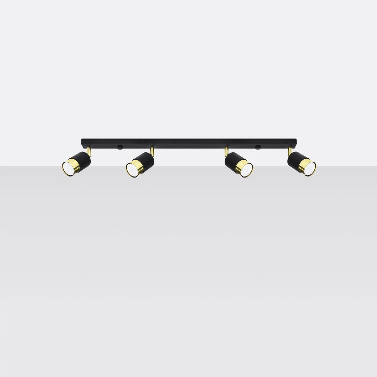 Plafonnier Double Cylindre 4 noir/doré
